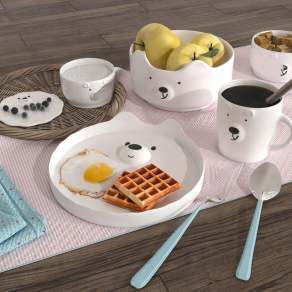 小熊餐具组合3D模型下载